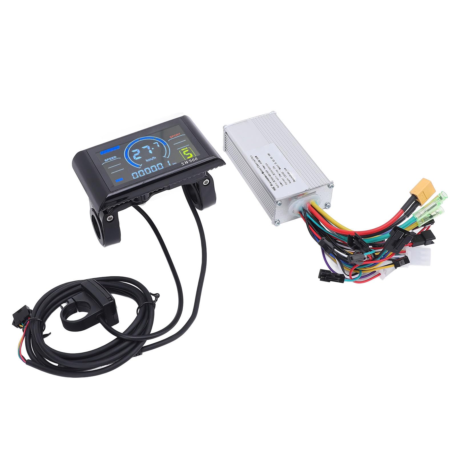 450 W 500 W Sinus-Bürstenloser Motor-Controller SW900 NFC-Tasten-Induktionsanzeige-Messgerät-Kit, Aluminiumlegierung, Stabiles, Geräuscharmes Bildschirmdisplay, Praktische von Tbest