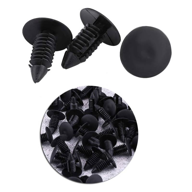 50pcs Auto Stoßfänger Kunststoff Nieten Fastener Hafttätigkeit Push Pin Clip Schwarz Schwarz von Tbest