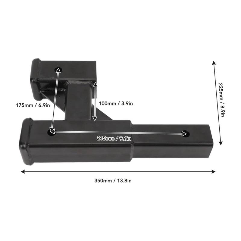 Anhängerkupplung Riser -Erweiterung Schwarzer Stahl -Extender -Adapter für Auto -SUV -LKW mit 2 -Zoll -Schleppanschluss Ideal für die Effiziente Abschleppaufgaben von Tbest