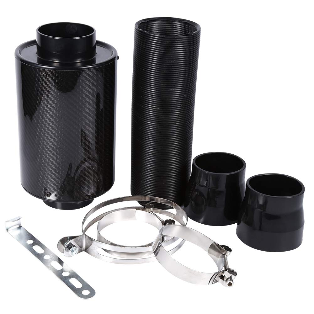 Ansaugluftfilter, Luftansaug Ansaug Kit System, Universal Car 3" Kohlefaser Kaltluftfilter Feed Geschlossener Ansaugschlauch Induktionsrohr Kit von Tbest