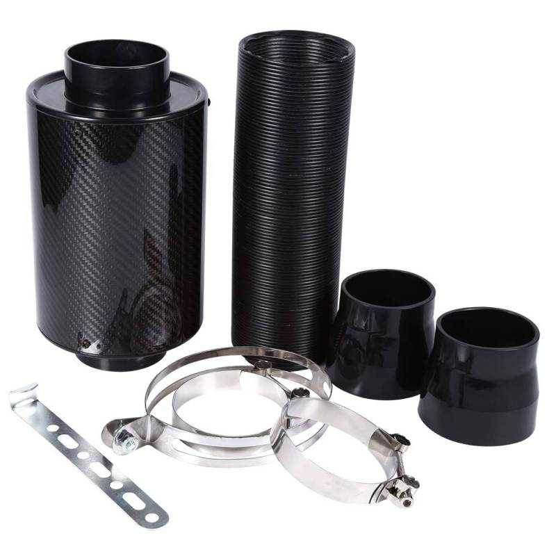 Ansaugluftfilter, Luftansaug Ansaug Kit System, Universal Car 3" Kohlefaser Kaltluftfilter Feed Geschlossener Ansaugschlauch Induktionsrohr Kit von Tbest