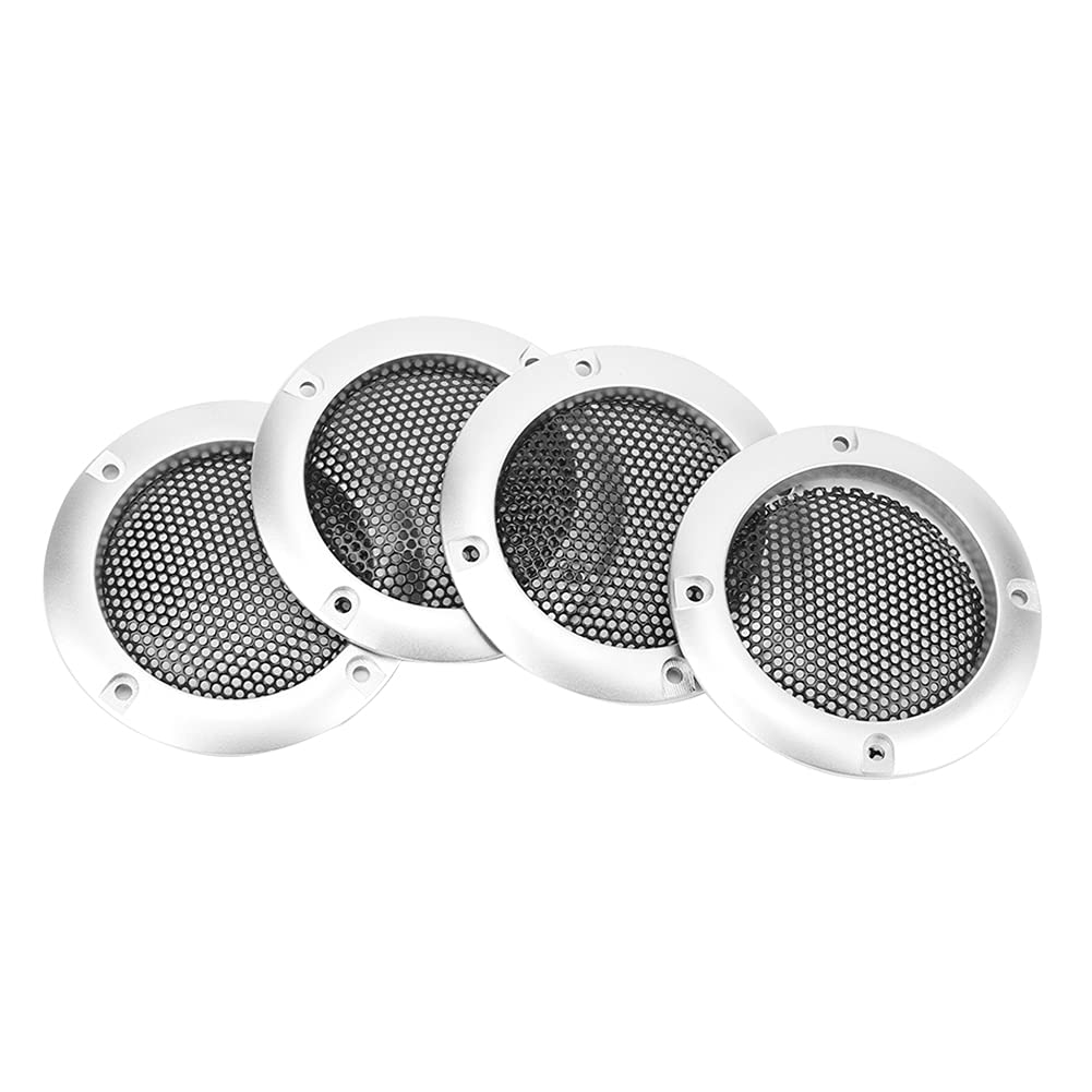 Audio -Lautsprecher Kühlergrill Schutznetz, Autodekorationslautsprecher Grill Set von 4 für DIY -Auto -Audiodekoration (SILVER) von Tbest