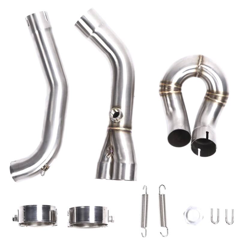 Auspuff Mid Link Pipe, Motorrad Auspuff Katalysator Delete Pipe Link Tube Ersatz für Shiver 750 750 GT 2008 2017 von Tbest