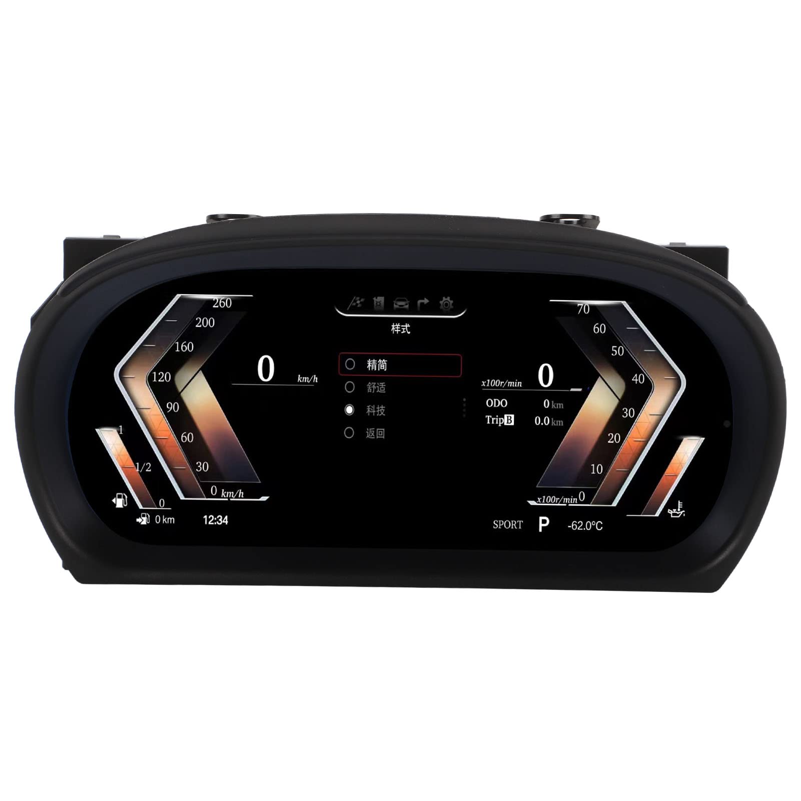 Auto LCD Bildschirm Messgerät, 12,3 Zoll Auto Digital Cluster Instrument LCD Armaturenbrett Geschwindigkeitsmesser Zeigen Kfz Tachometer Dash Monitor für 3er E90 E91 E92 E93 von Tbest