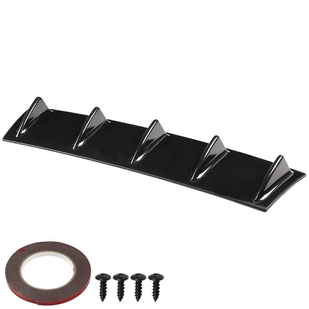 Universeller Heckdiffusor, Chassis für Heckstoßstange, Auto, Heckspoiler, schwarz, Haifischflosse, Kotflügellippe (M), Auto Spoiler Lip Diffusor von Tbest