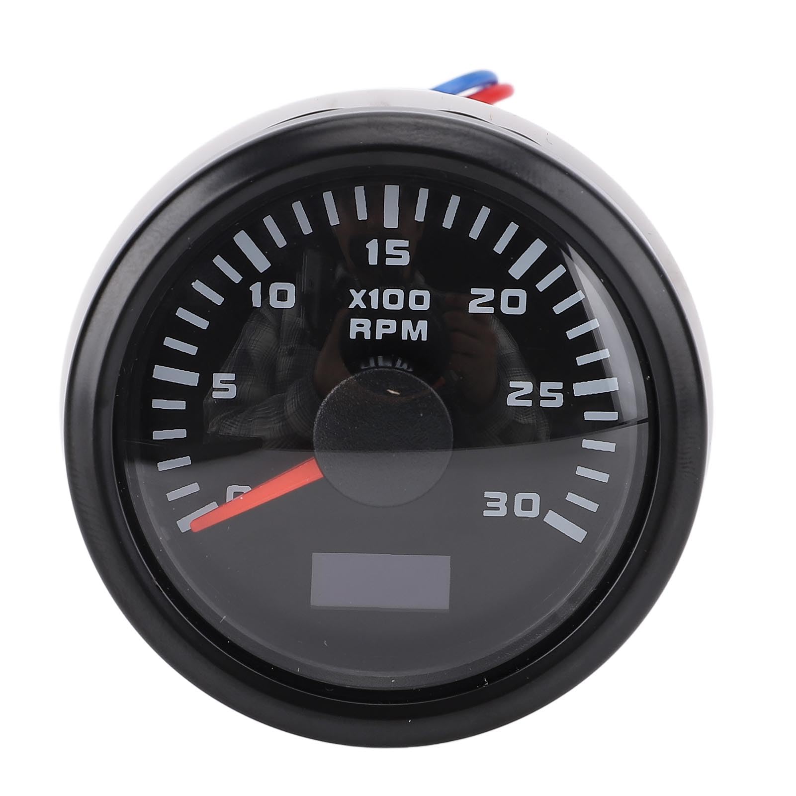 Drehzahlmesserzeiger Tachometer, 52 Mm Drehzahlmesser 3000 U/Min 7 Farb Hintergrundbeleuchtung Stunde Meter Truck Traktorauto Boot (Schwarzes Zifferblatt schwarzer Lünette von Tbest