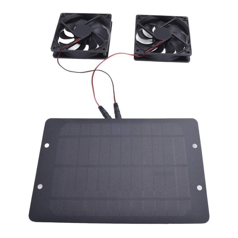 Dual-Solar-Ventilator-Set, 12 V, 10 W, Solarbetriebener Ventilator aus Monokristallinem Silizium für Wohnmobil, Boot, Camping von Tbest