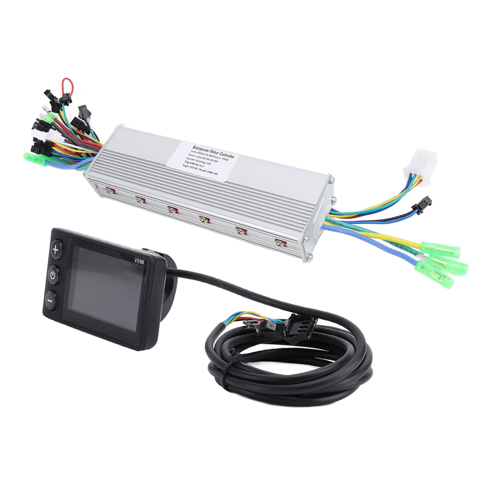 E-Controller-Display-Kit, 24 V, 36 V, 48 V, 350 W, 13 A, Bürstenloser Dual-Drive-Controller und V890-LCD-Display, Wasserdichtes ABS-Aluminiumlegierungsmaterial von Tbest