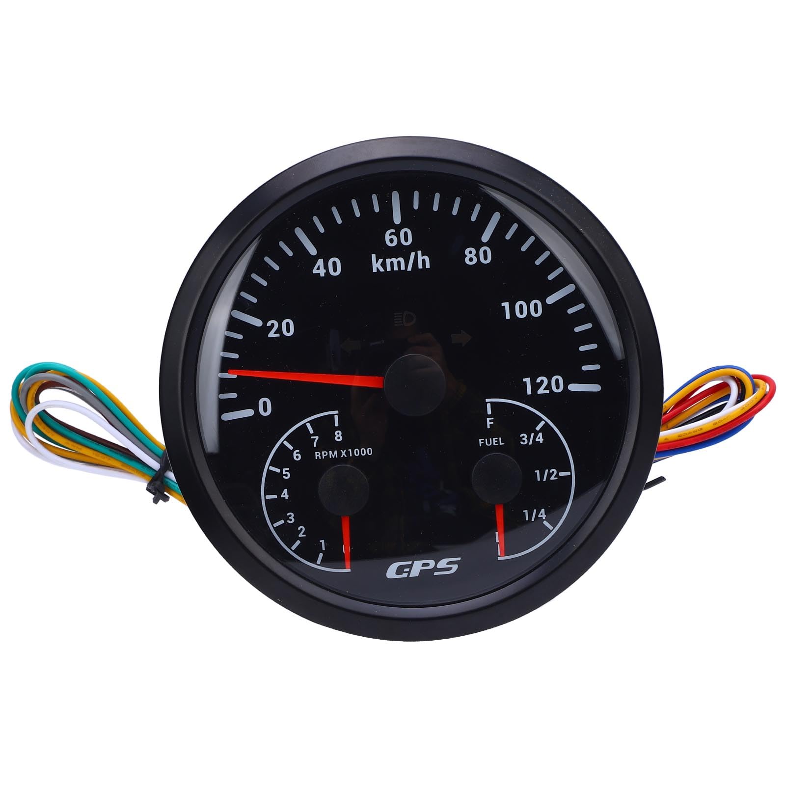 GPS -Tachometer -Drehzahlmesser Kraftstoffversand (Schwarzes Zifferblatt schwarzer Lünette CXA095B) von Tbest