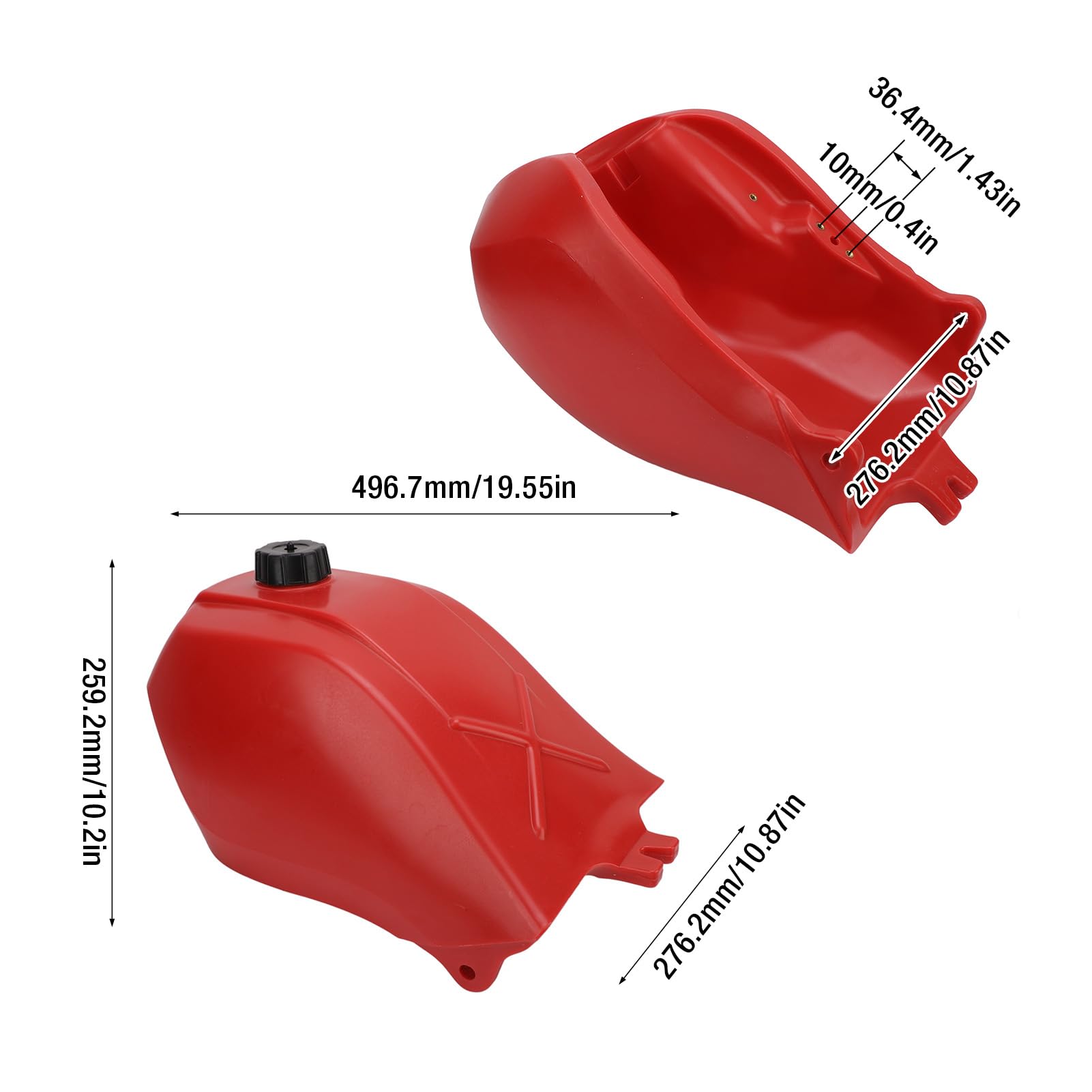 Kraftstofftank-Tankdeckel-Benzinhahn-Kit, Professionelle Stabile Leistung mit Befestigungsgurt, Kraftstoffflansch-Kraftstoffleitungen für ATC250ES Big Red 250 1985 Bis 1987 von Tbest