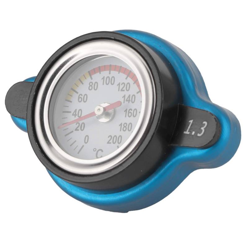 Motorrad Kühlerdeckel, Kühlerdeckel mit Temperaturanzeige, Universal Thermostat Kühlerdeckel Wassertank Abdeckung Auslaufsicher mit Temperaturanzeige (Großer Kopf 1,3 bar) von Tbest