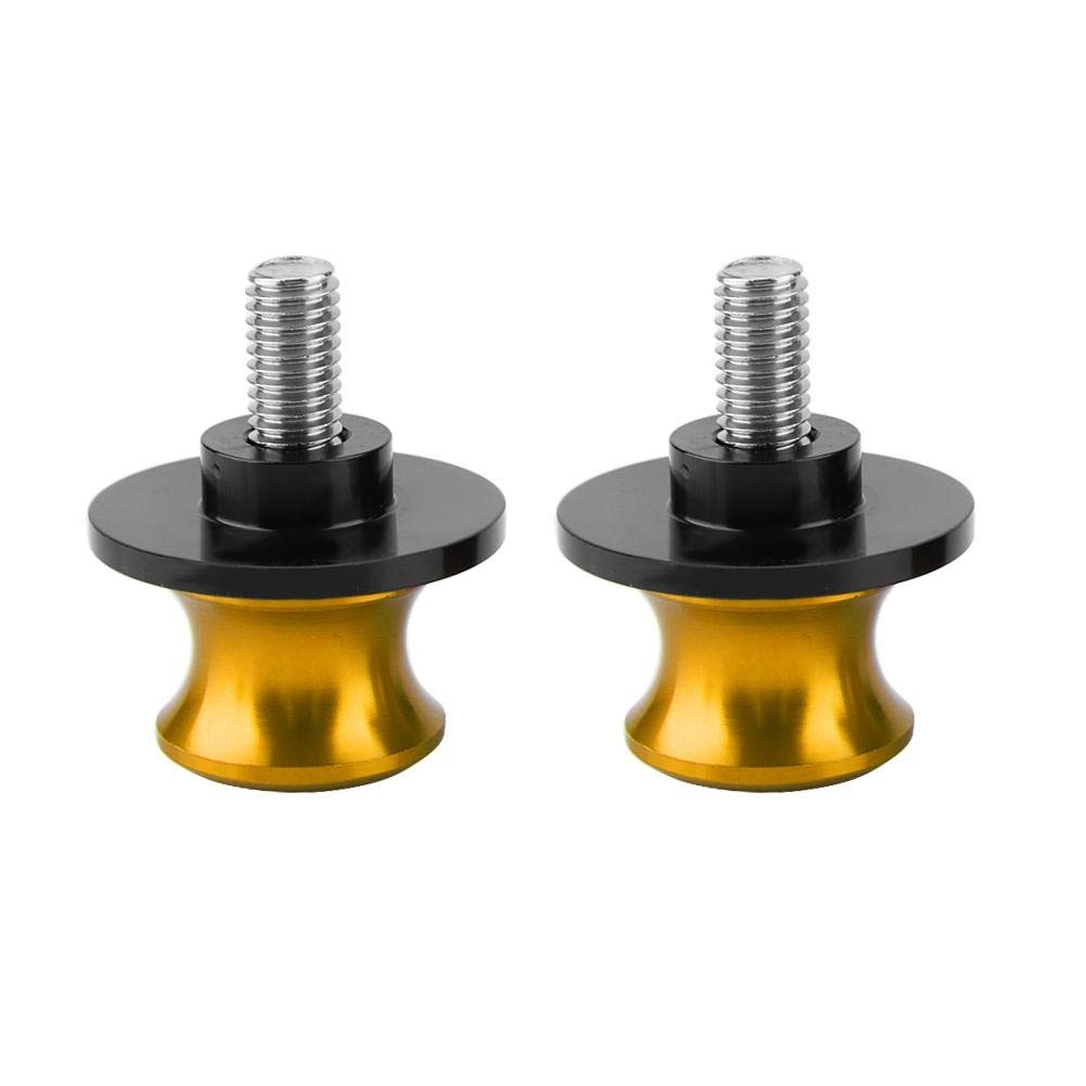 Tbest Motorrad CNC Montageständer Racingadapter Bobbins Ständeraufnahme, 2 Stück M8 Schwingenschutz 8mm Motorrad Heckständer Schwinge Spule Schieber Ständer Schwinge Spulen(Gold) von Tbest