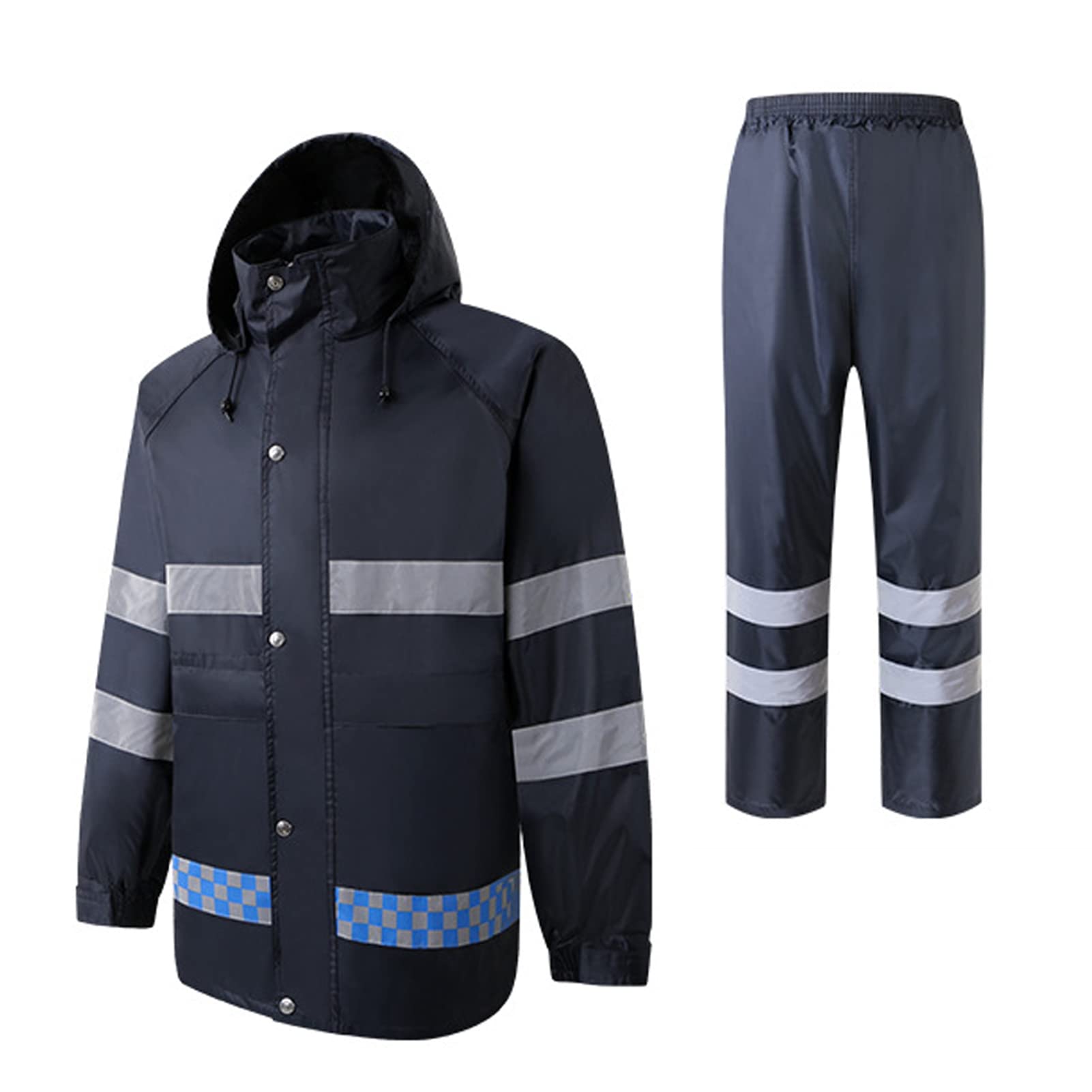 Motorrad Regenmanteljacke Motorrad Hohe Sichtreflektiersicherheit Regenmäntel Abdeckung Männer Kapuze Regenbekleidung Außenregenausrüstung (L) von Tbest