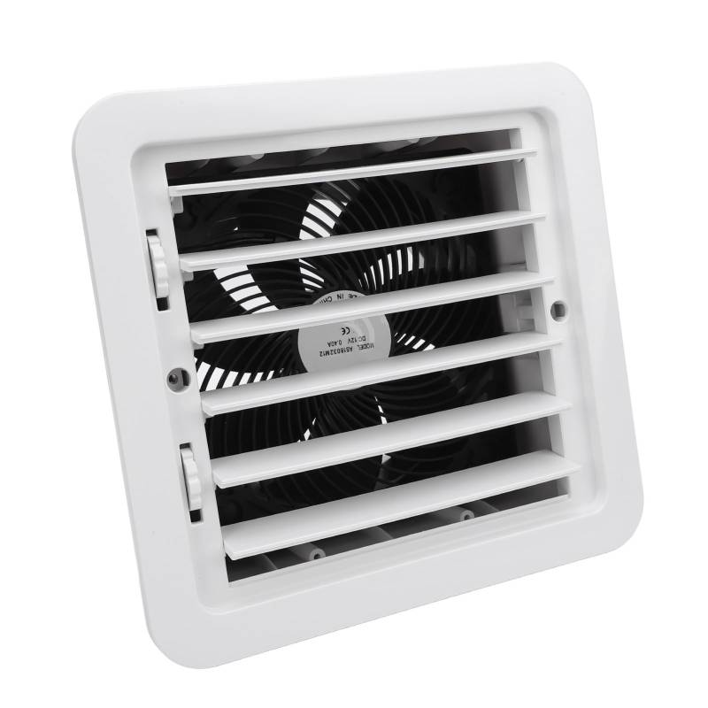 RV-Seitenlüftungsventilator, 12 V, 5 W, Manuelle Einstellung, Seitliche Belüftung, Abluftventilator, Boot, Yacht (WHITE) von Tbest