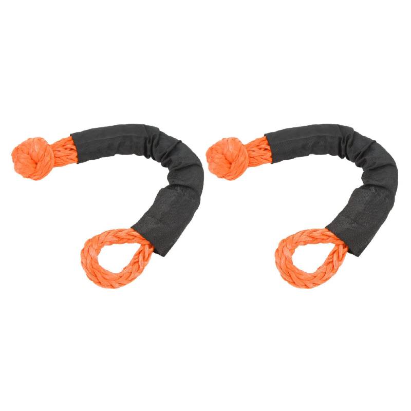 Softschäkel Tauwerkschäkel, 2 Stück Off-Road Schäkel Recovery Soft Schäkel 35 Tonnen Bruchfestigkeit Soft Recovery Abschleppgurt für LKW, Große SUVs, Geländewagen (Orange) von Tbest