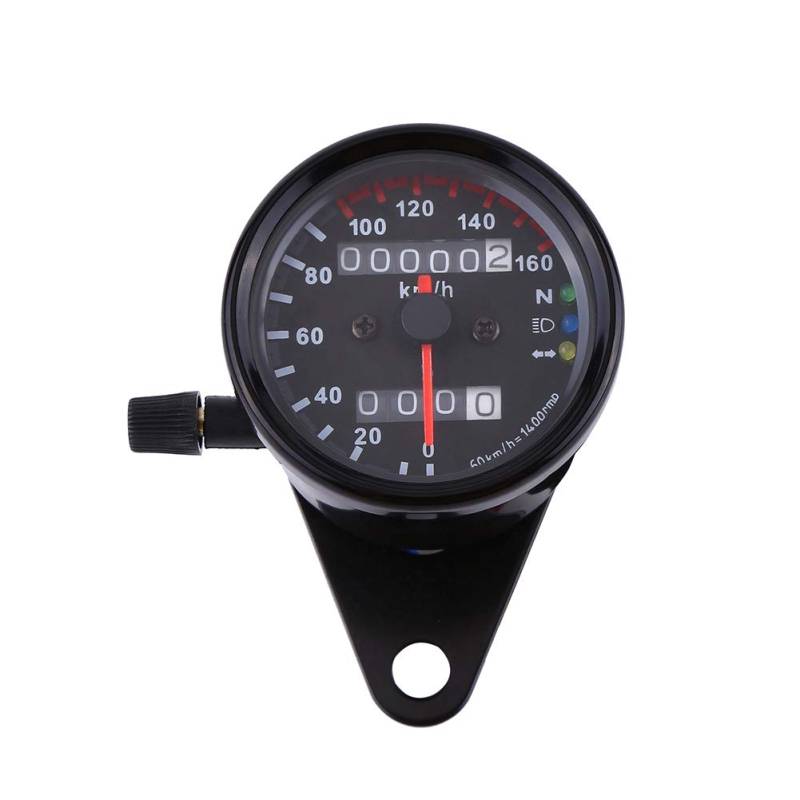 Tacho Motorrad,Motorrad Tacho,Motorrad Kilometerzähler,1 Stück Universal Motorrad Kilometerzähler Manometer Signal Dual Digitalanzeige Km/H(Schwarz) von Tbest