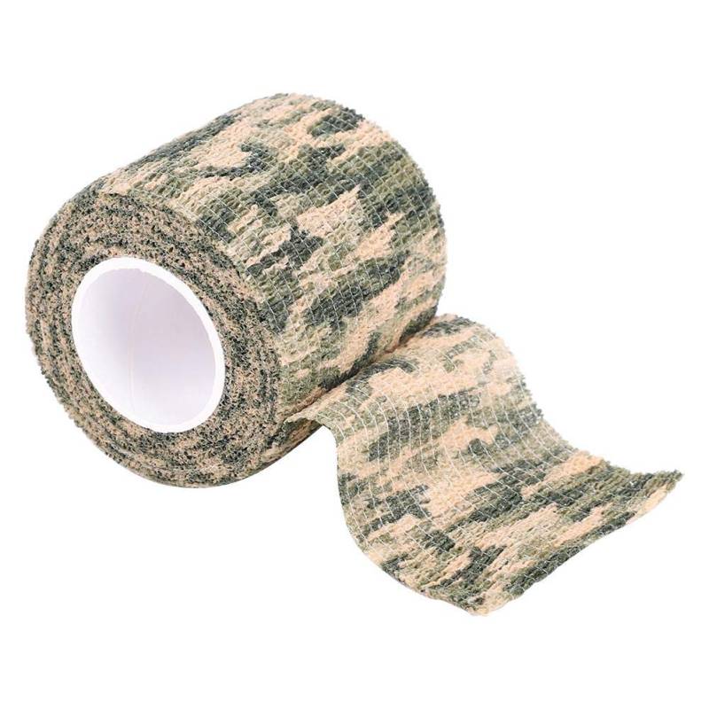 Taktisches Klebeband Nicht gewebt Camouflage Klebeband Wrap Elastische Stretch Gewehrpistole Jagd Militär -Tape Tarnband Rifle Wrap Paintball Gewehrschießen(Camouflage di erba) von Tbest