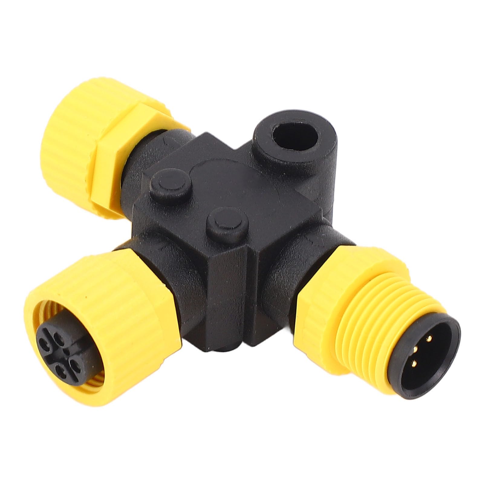 Tbest T-T-Terminator für Boote, NMEA 2000 Marine-T-Stecker M12, 5-polig, Wasserdicht, IP67, Stabile Verbindung, Backbone-Kabel, T-Terminator Lowrance Networks (Yellow) von Tbest