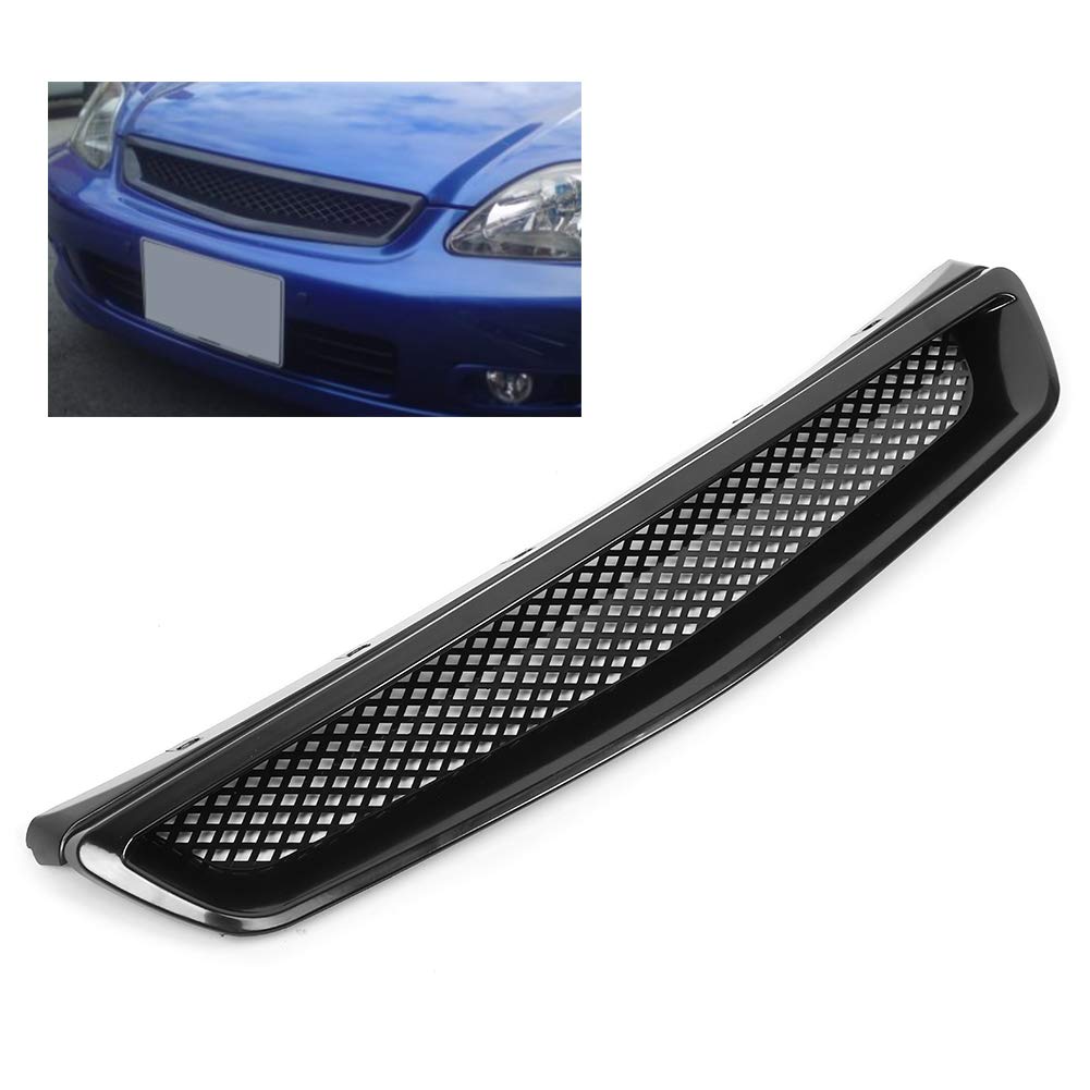 civic kühlergrill,EK Civic Frontgrill, 1999 Civic Bumper, Automotive Grills, Front Hood Grill Grill füR EK JDM Type R Style Fit füR Civic 1999-2000 von Tbest