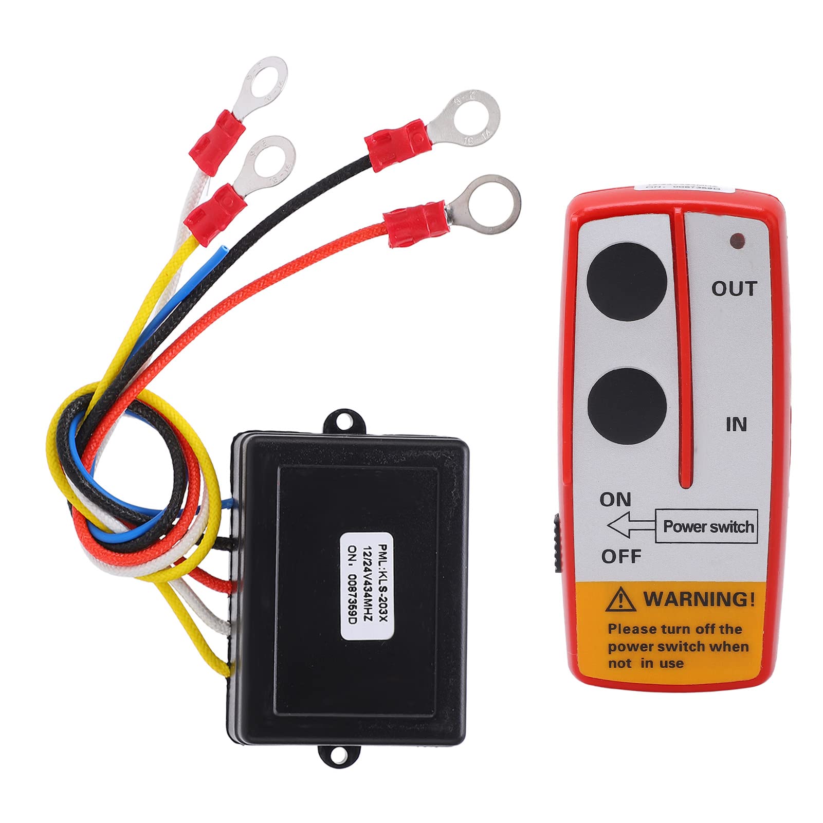 funkfernbedienung 12v kipper,Tbest Drahtloses Winden-Fernbedienungs-Kit,Universelles Drahtloses Winden-Fernbedienungs-Schalter-Kit mit Empfänger 12 V 24 V für LKW ATV SUV(Rot) von Tbest