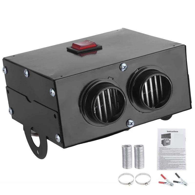 Heizung 12V 300W,Kfz Auto Heizluefter 12V 300W/600W Demister Zusatzheizung,Auto Defroster Defogger,12V 400W-600W Heizung 2 Loch Winter Schnellheizung Windschutzscheibe Frost Entfernen Geräuscharm von Tbest