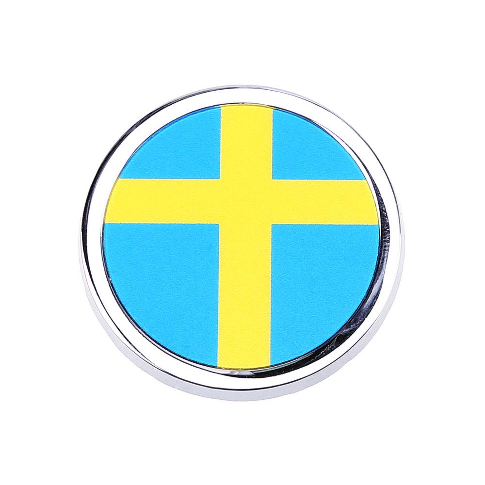 1 Stücke Auto Styling Schweden Flagge 3D Metall Aufkleber Mini Runde Emblem Für Chevrolet Mercedes Benz Peugeot Jeep Volkswagen Volvo Audi Dodge von Tcare