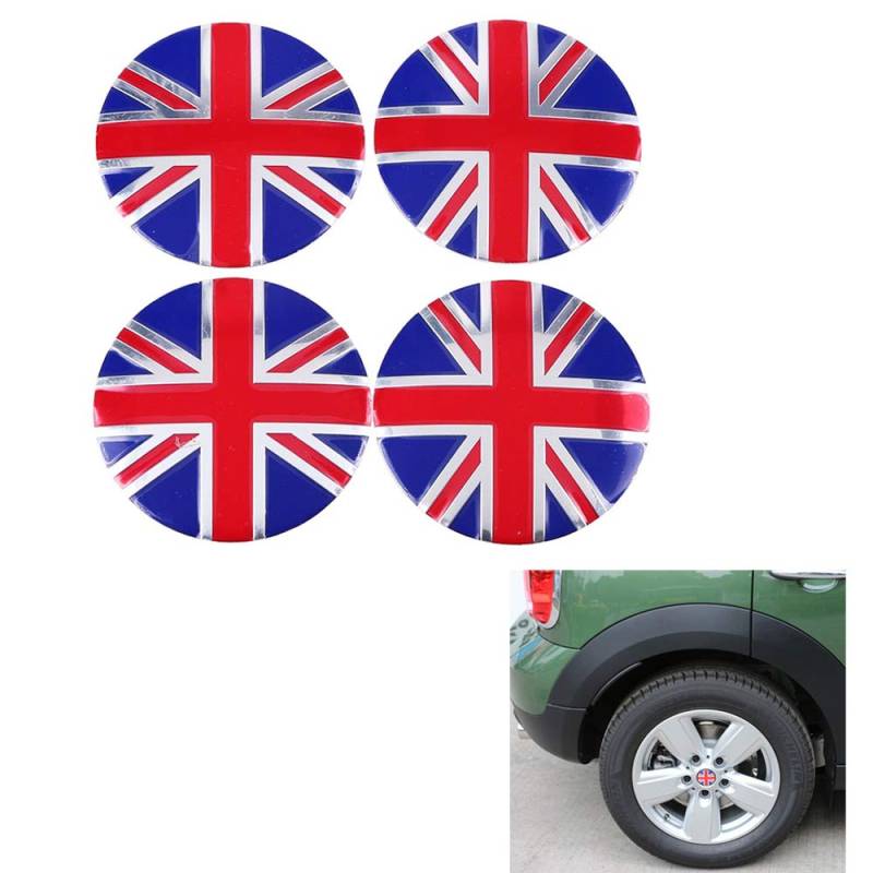 4 Teile/Satz Auto Emblem Abzeichen Aufkleber Radnabenkappen Zentrum Abdeckung England Britisch Die UK Flag Auto Aufkleber von Tcare