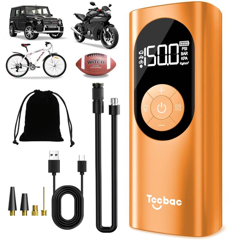 Electric Air Pump Bicycle All Valves, Portable Battery Compressor von Tccbac