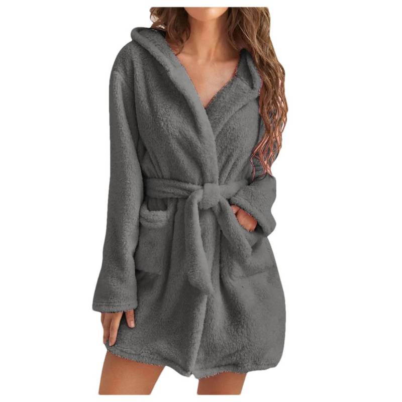 Tdvcpmkk Damen Bademantel Winter Flauschig Plüsch Pyjama Sexy Kapuze Robe Warm Bademantel Damen Haus Kleidung von Tdvcpmkk