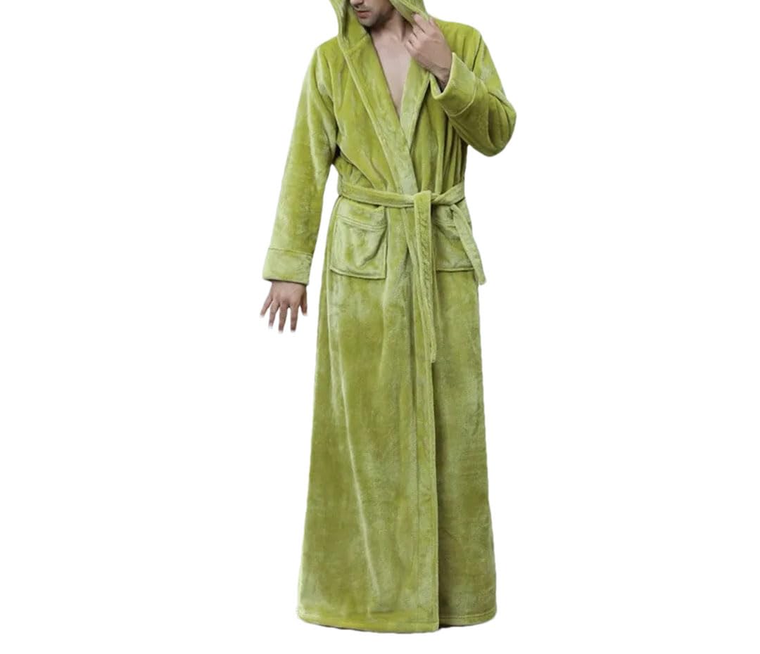 Tdvcpmkk Damen-Bademantel mit Kapuze, weiches Korallen-Fleece, langer Kimono-Schlafanzug, verdickter Bademantel von Tdvcpmkk