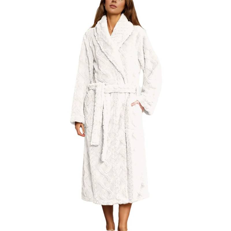 Tdvcpmkk Damen Flanell Nachthemd Robe Casual Kimono Hooded Pajamas Casual Soft Tie Back Bathrobe von Tdvcpmkk