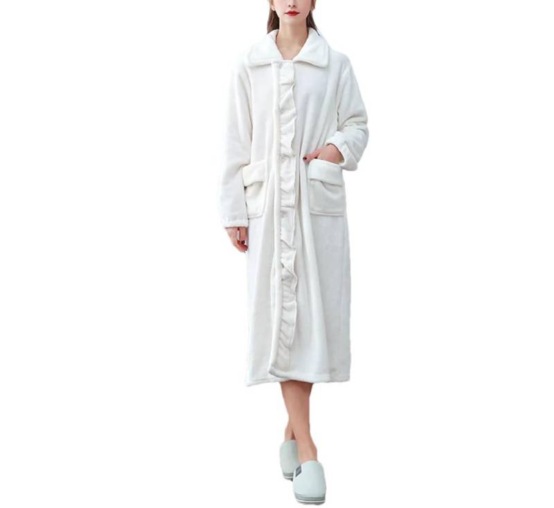 Tdvcpmkk Damen Langer Flanell Bademantel Home Wear Morgenmantel Weich Nachthemd Warm Bademantel Robe von Tdvcpmkk