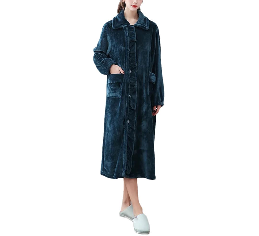 Tdvcpmkk Damen Langer Flanell Bademantel Home Wear Morgenmantel Weich Nachthemd Warm Bademantel Robe von Tdvcpmkk