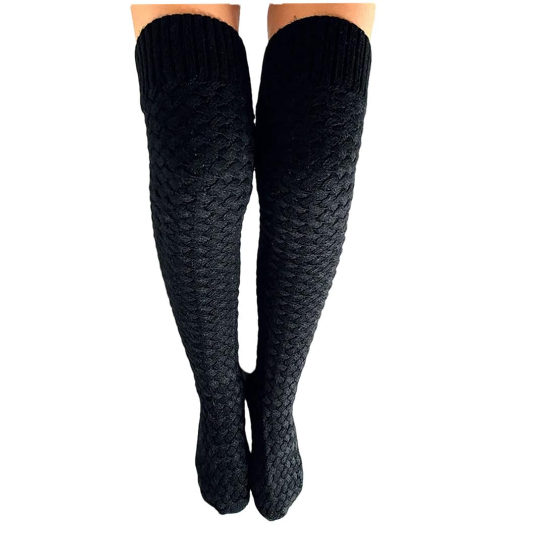 Tdvcpmkk Damen Overknee Gestrickte Strümpfe Verdickte Gestrickte Lässige Warme Oberschenkel Hohe Socken Beinwärmer von Tdvcpmkk