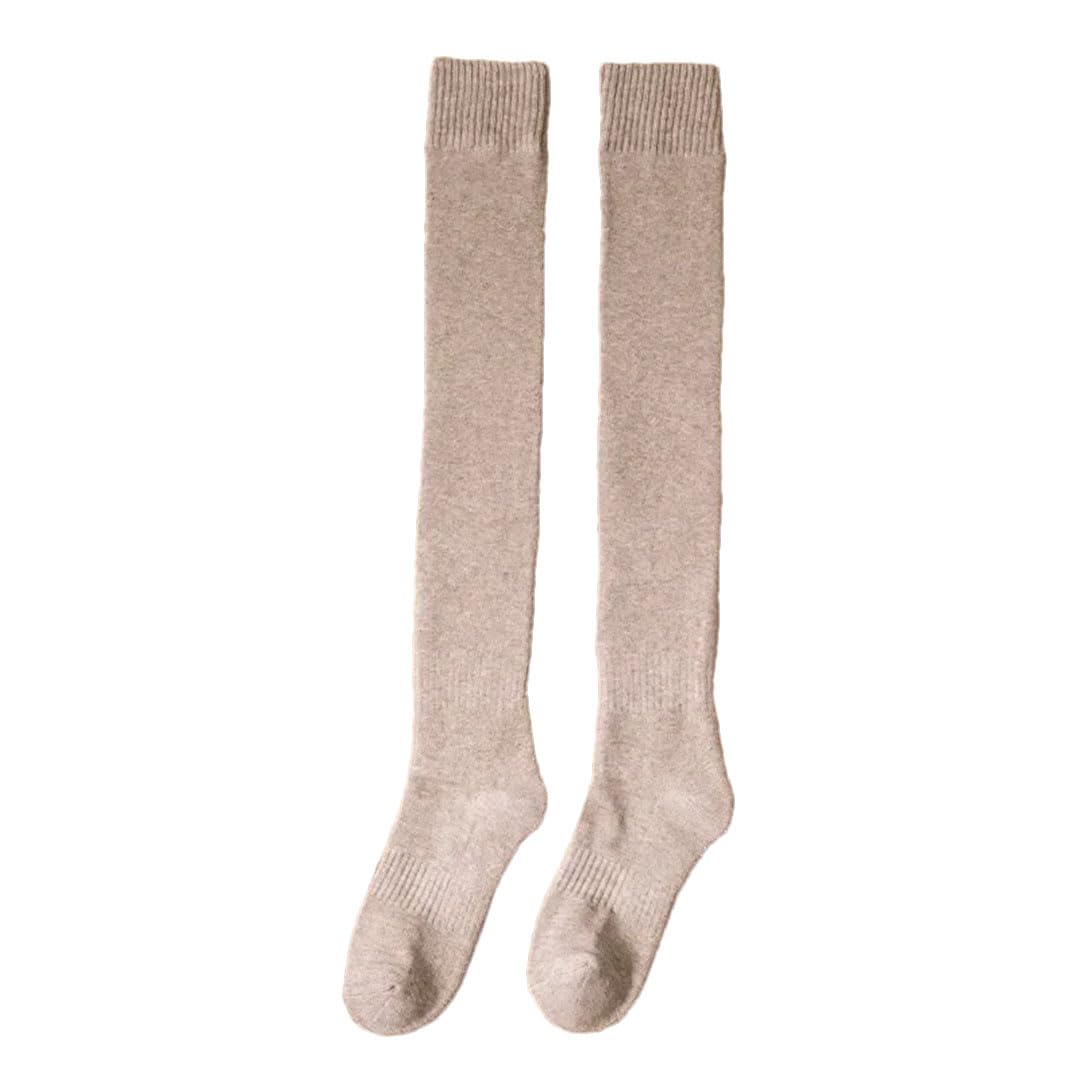 Tdvcpmkk Damen Plüsch Verdickte Strümpfe Winter Warme Mitte Wade Strümpfe Retro Wolle Kaschmir Nahtlose Schneesocken Oberschenkel Socken von Tdvcpmkk