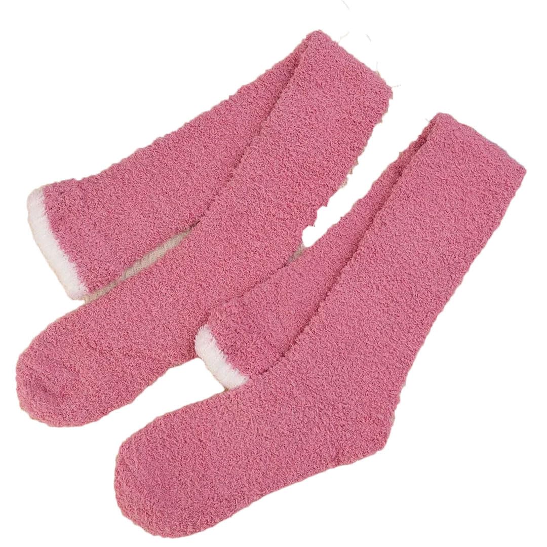 Tdvcpmkk Damen Soft Coral Fleece Strümpfe Winter Verdickte Warme Overknee Hohe Socken Home Warm Overknee Strümpfe Beinabdeckungen von Tdvcpmkk