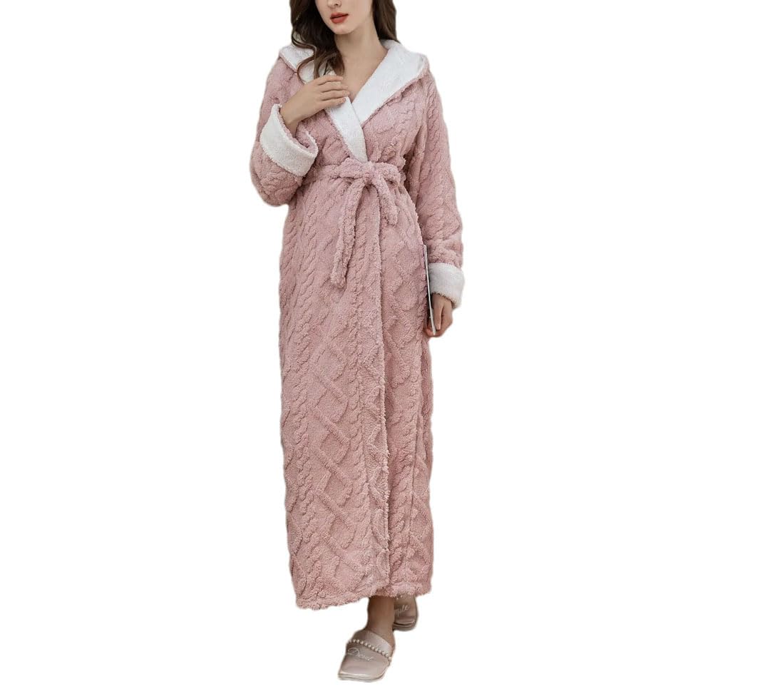 Tdvcpmkk Damen Verdickter Coral Fleece Pyjama Robe Warm Flanell Pyjama Sexy Paar Bademantel Lose Heimkleidung von Tdvcpmkk