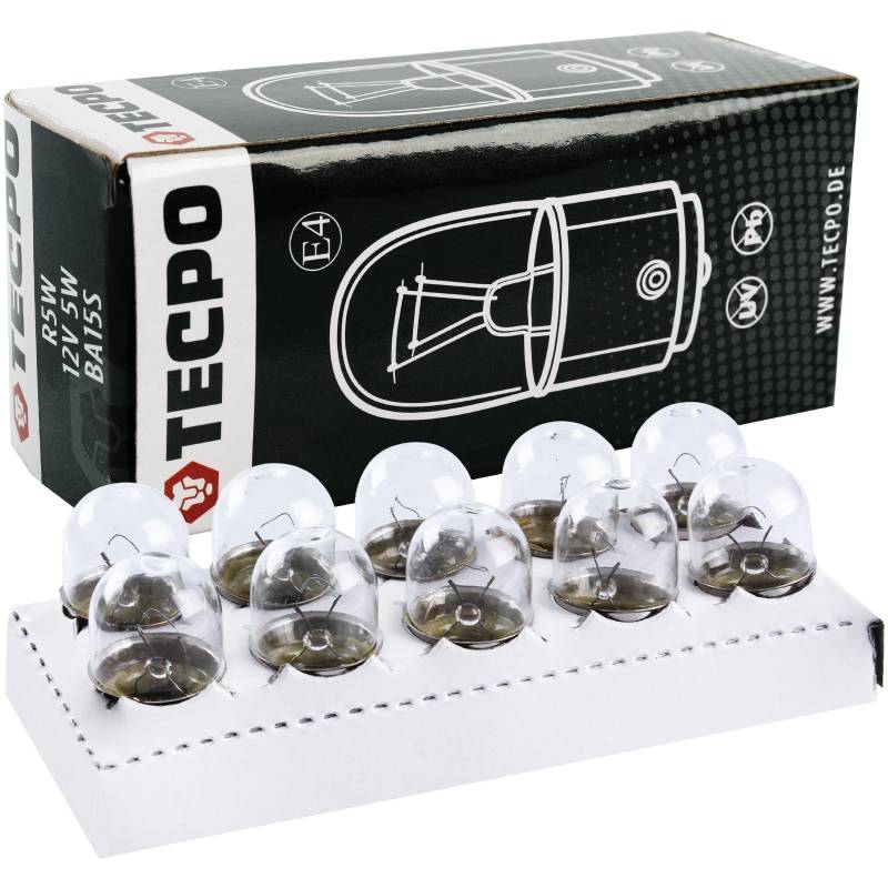 TECPO 10x R5W Kugellampe 12V 5W Autolampe BA15S Glühbirne Glühlampe Standlicht Rücklicht von TECPO