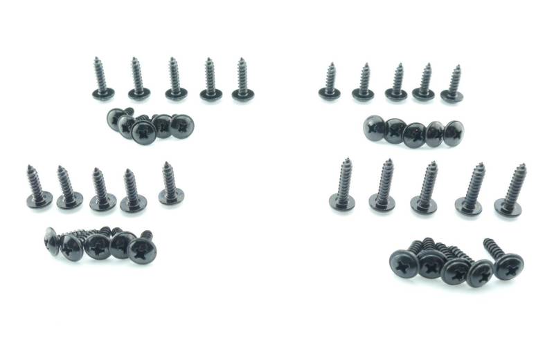 Tech-Parts-Koeln 40 Schrauben Verkleidung Set M4 M5 Roller Quad Motorrad Satz 4mm 5mm Kreuz schwarz von Tech-Parts-Koeln