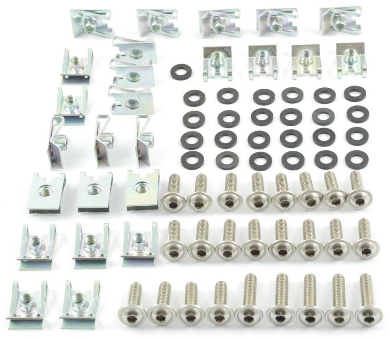 Tech-Parts-Koeln Motorrad Verkleidungsschrauben + Klemmen/Clips M6 Schrauben 6mm Set - 70 Teile von Tech-Parts-Koeln