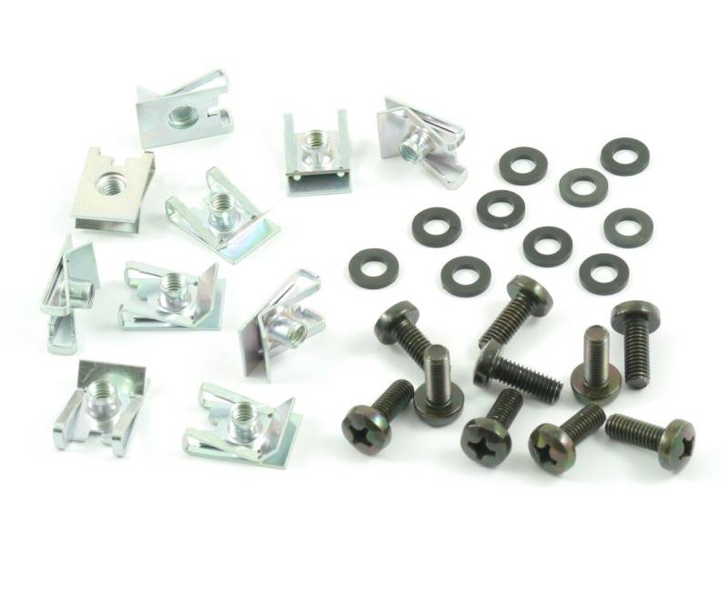 Tech-Parts-Koeln Motorrad Verkleidungsschrauben + Klemmen/Clips M6 Schrauben 6mm Set - Schwarz von Tech-Parts-Koeln