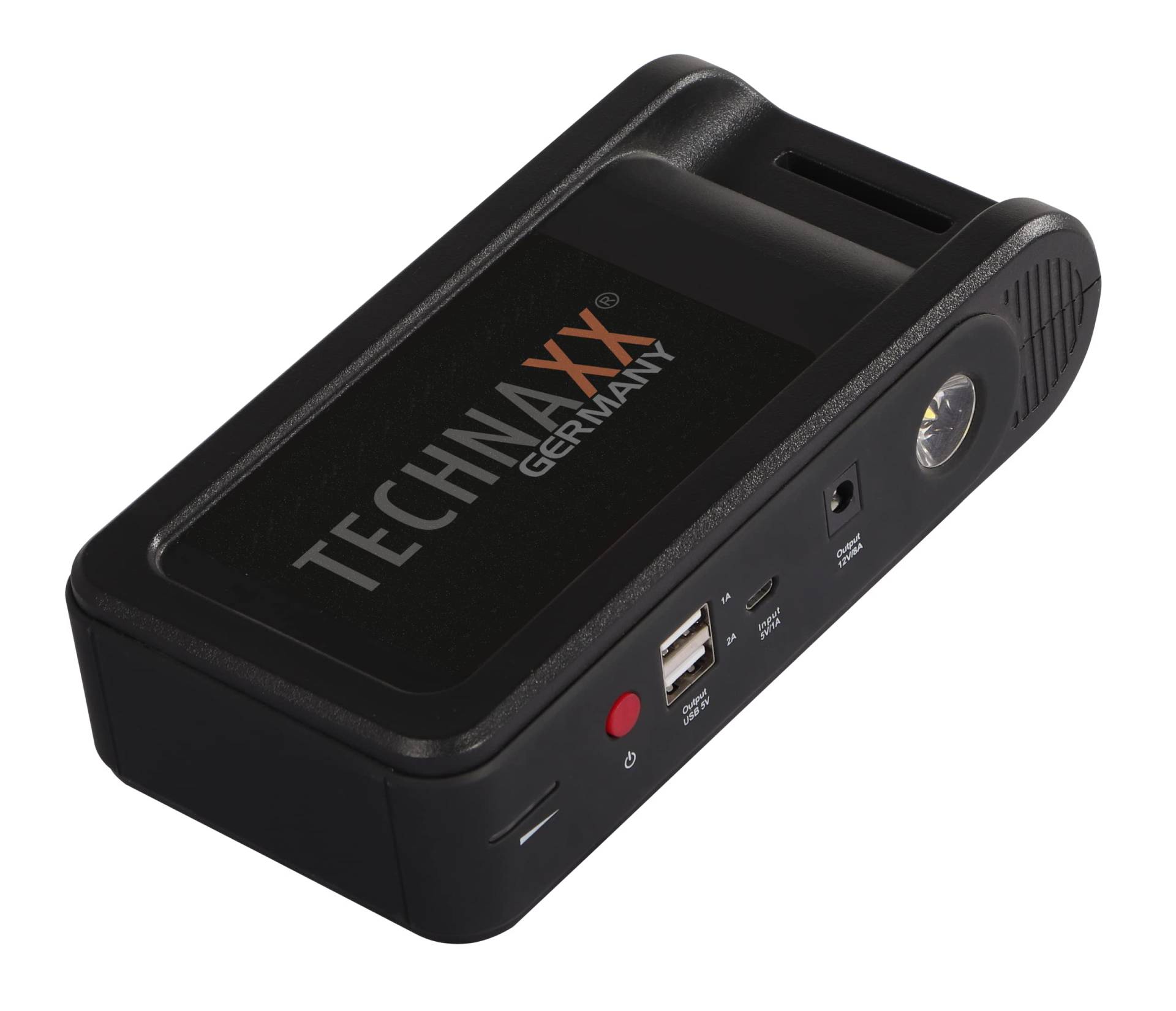 Technaxx 12000 mAh Starthilfe mit Powerbank für Auto Starterbatterie (Benzinmotoren bis zu 4.0L / Dieselmotoren bis zu 2,5 L) TX-218 - Starthilfegerät mit 2X USB-A Anschluss & LED-Leuchte von technaxx