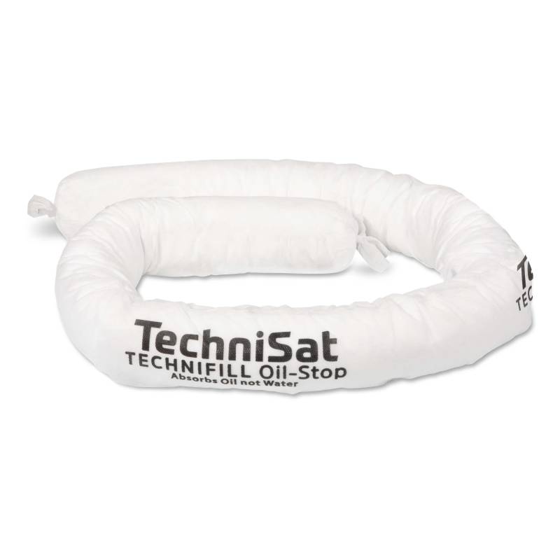 TechniSat TECHNIFILL Oil-Stop - 120 cm Ölabsorberschlauch (Schlange für Öle, Flüssigkeiten auf Ölbasis, Wasser abweisend, Hülle stoß- und reißfest, Absorptionsvermögen 58 l/VPE, 20 Stück) weiß von TechniSat