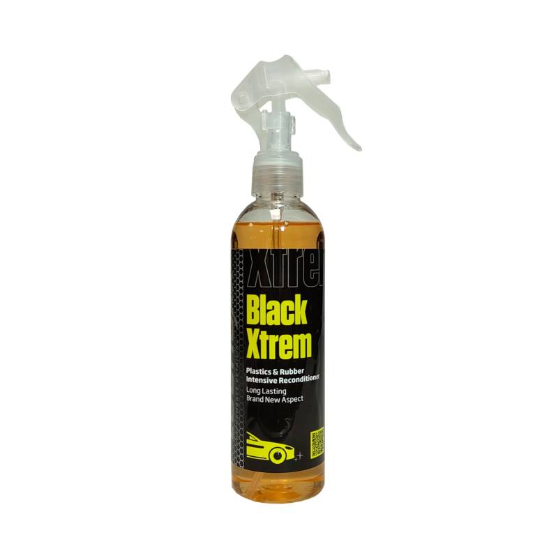 Tecnoxx – Black Xtrem Restaurator für Kunststoffe und Gummiteile im Aussenbereich des Fahrzeugs Pro 250 ml Sprühbehälter von Tecnoxx Performance Detailing