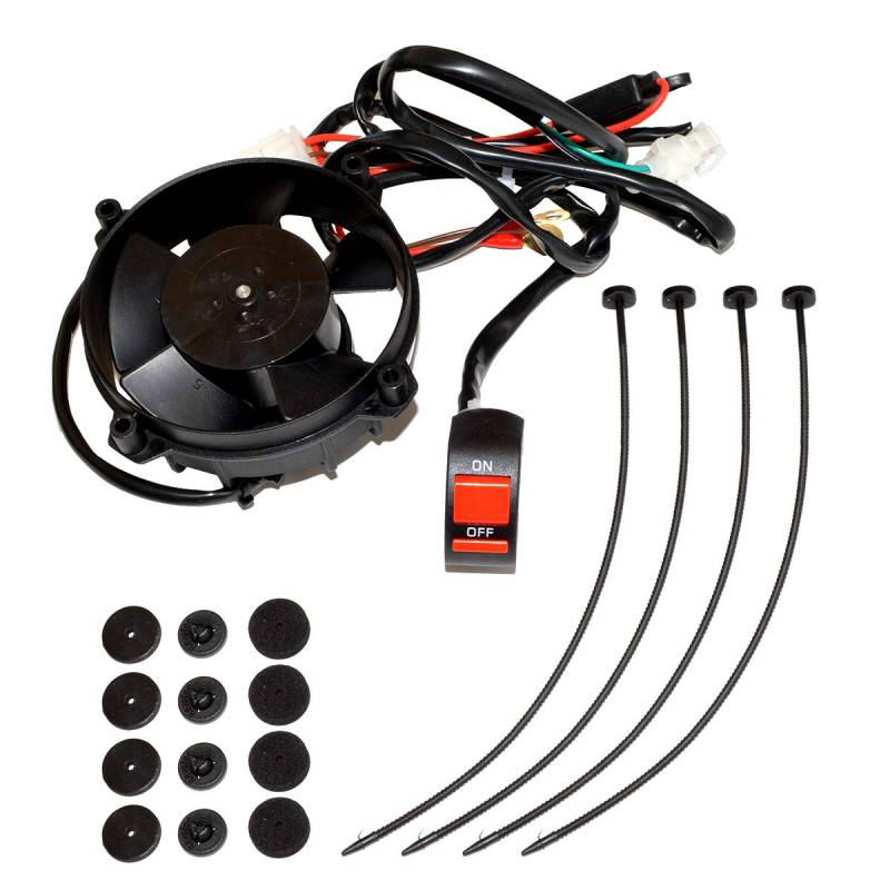 LÜFTER VENTILATOR UNIVERSAL SET 2+4 TAKT MIT SCHALTER passend für ALLE ENDUROS KTM HUSABERG HUSQVARNA von Tecwo