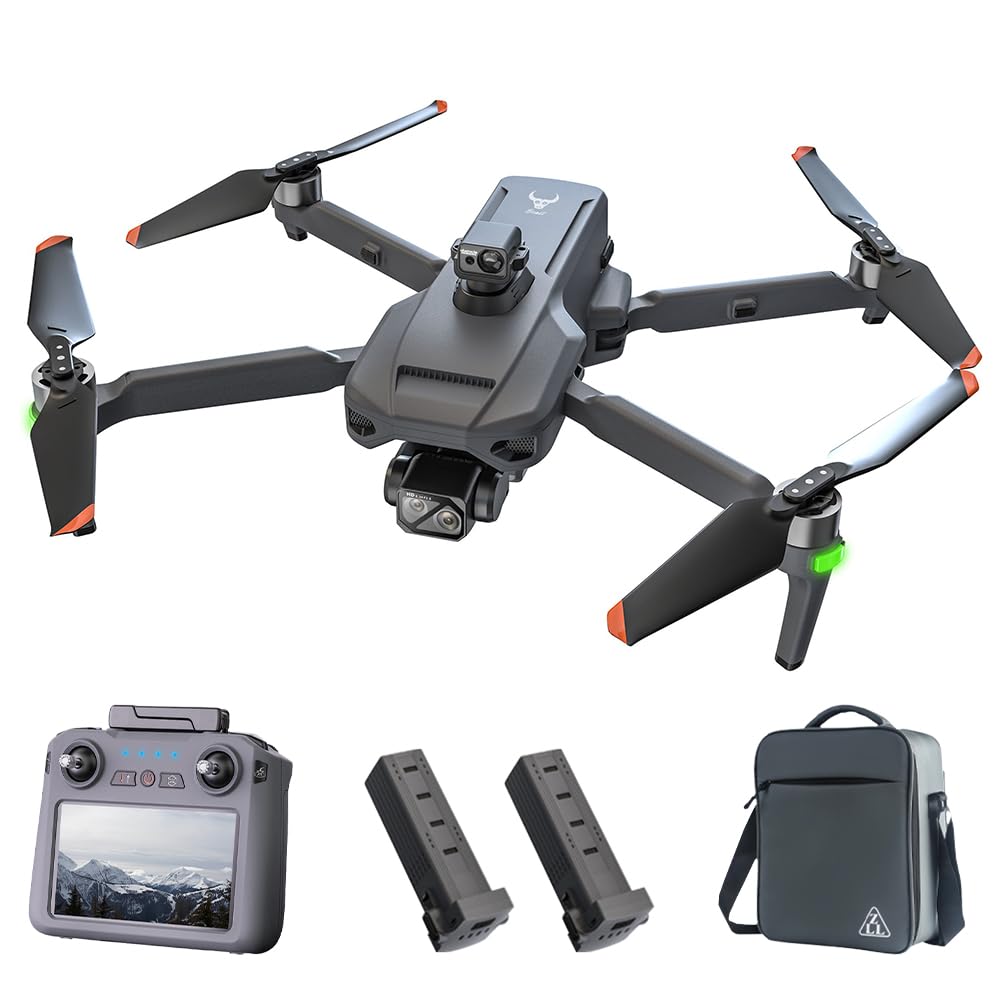 Teeggi SG909 MAX Drohne mit Kamera 4K für Erwachsene, Fernsteuerung mit Bildschirm, 6km Kontrollabstand, 3-Achsen Gimbal, 360° Hindernis Vermeidung, Professioneller RC Quadcopter Dron, 2 Batterien von Teeggi