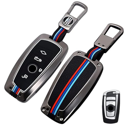 Teenpull für BMW Autoschlüssel Hülle mit Schlüsselanhänger und Geschenkbox, Schwere Metallschutzhülle 2, 5, 6, 7, X1, X2, X3, X5, X6, GT Wasserdicht Schlüsselhülle, Smart Schlüssel Zubehör von Teenpull