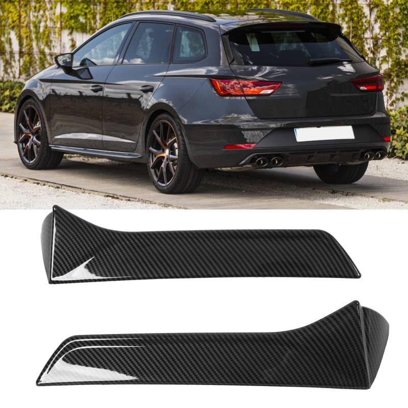 2 Stück Heckscheiben-Seitenspoiler, Heckscheibenspoiler-Seitenflügelverkleidung, Flügelaußenverkleidung Links rechts Ersatz für SEAT Leon 5F FR Mk3 MK3.5 2013-2021(Kohlefaser) von Tefola