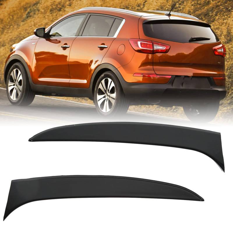 Heckscheiben Seitenspoiler, 2 Stück Fensterspoiler Flügelabdeckungsleisten, Heckstoßstangen-Splitter-Spoiler, Hinten Fenster Seite Spoiler Flügel Für Kia Sportage 2011-2015(Schwarz) von Tefola