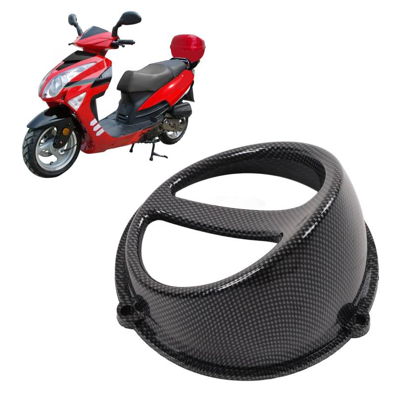 Motorrad Air Scoop Cover, Motorrad Motor Lüfter Abdeckung Carbon Fiber Style Motorrad Roller Zubehör Ersatz für GY6 125cc 150cc 152QMI 157QMJ von Tefola